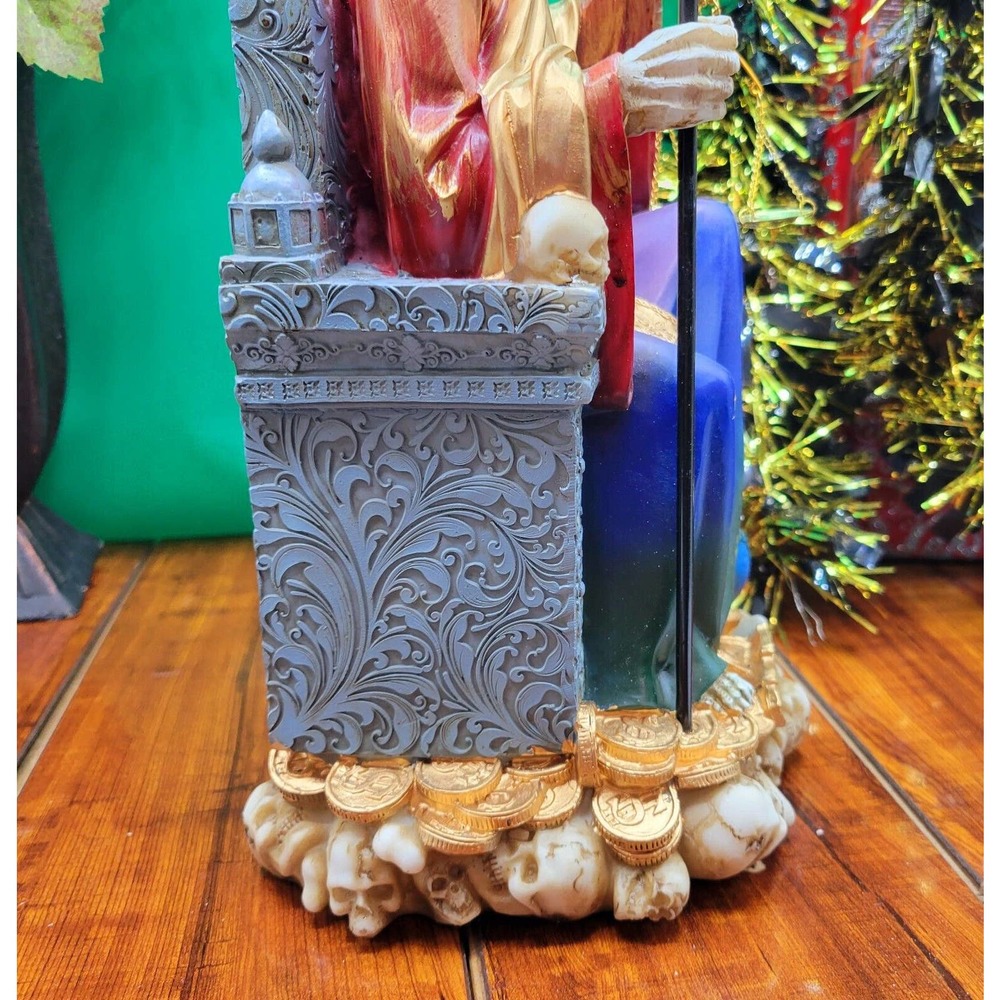 SANTA MUERTE 7 color Statue 12", 7 color Candle Fixed & incense Altar Bundle - Picture 15 of 16